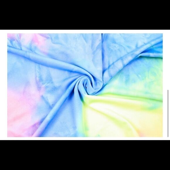 Neon Tie Dye 2-Piece Above Knee Skirt Set - Picture 6 of 7